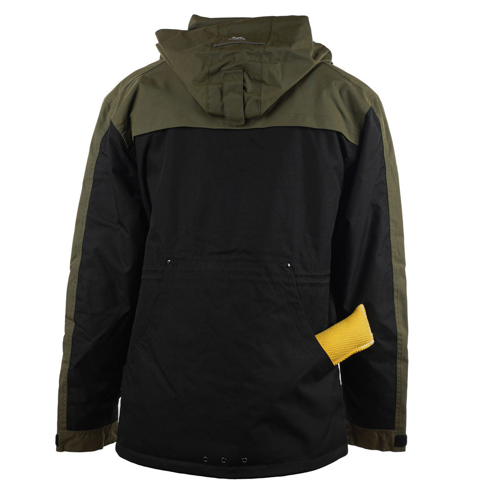 Winterjacke für Hundehalter  - schwarz / oliv - Rückenansicht