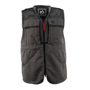 Sommerweste grau mit roten Details Front