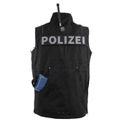 IQ K9 Weste Pro Schwarz – Rückansicht mit Polizei-Patch
