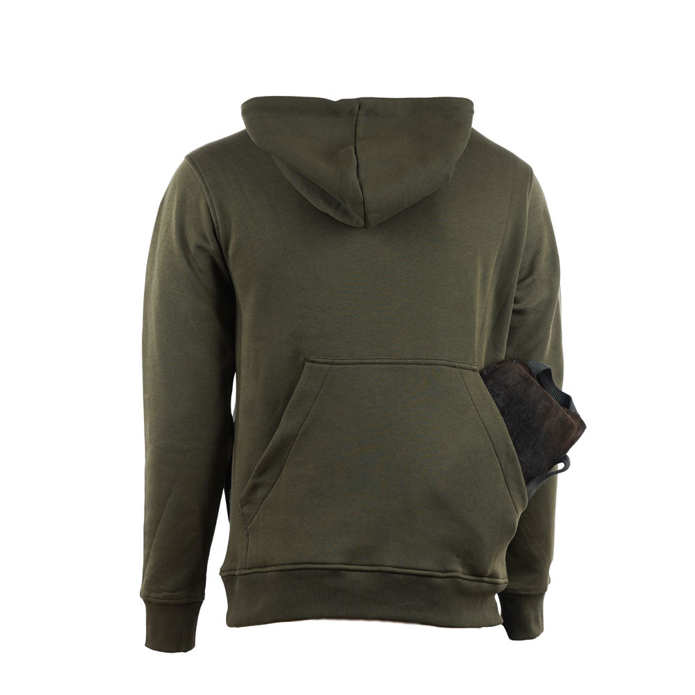 Hundeführer in funktionalem Trainings-Hoodie belohnt Hund in der Unterordnung