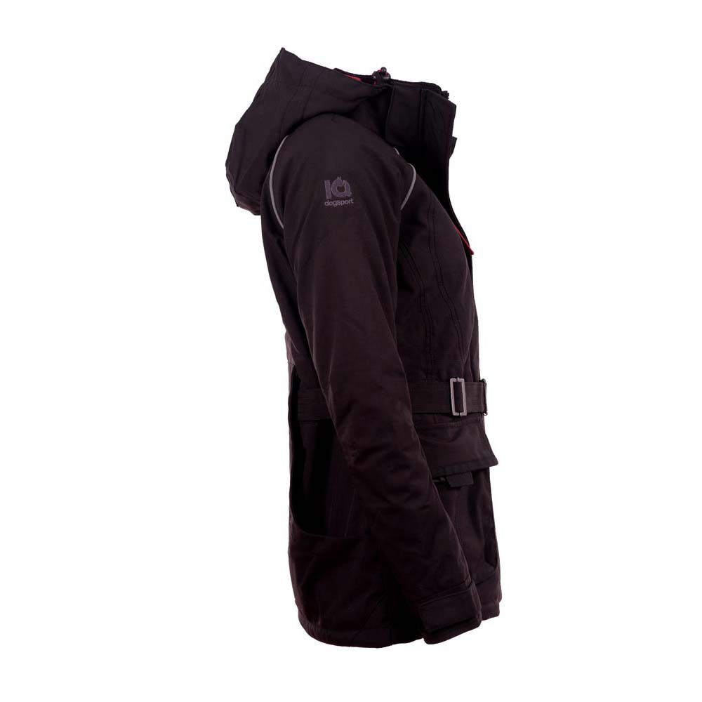 Winterjacke für Hundehalter Damen Schwarz Seitenansicht