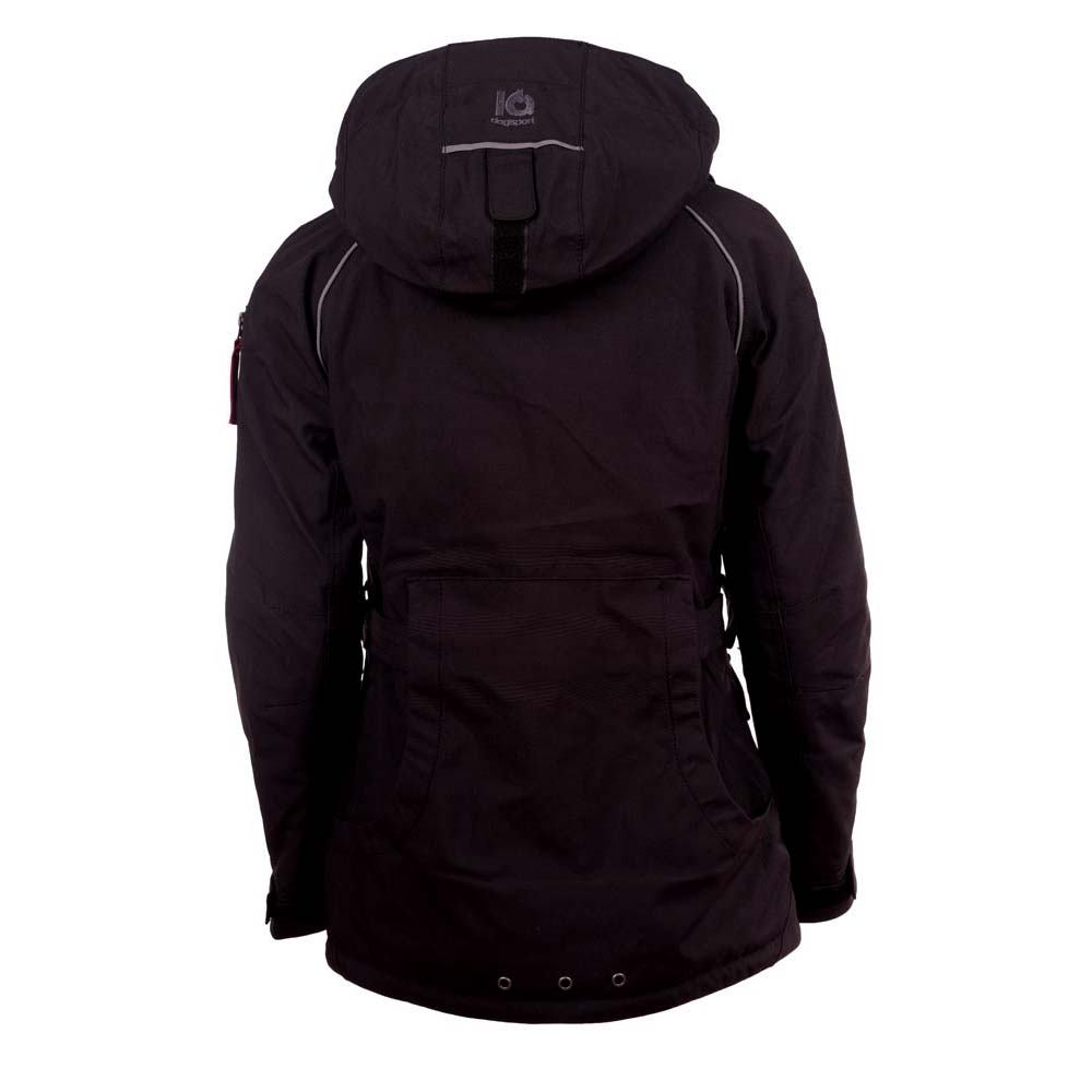 Winterjacke für Hundehalter Damen Schwarz Rückenansicht