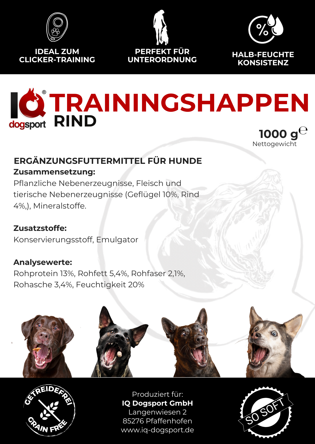 IQ Trainingshappen Rind Medium – Verpackungsdesign
