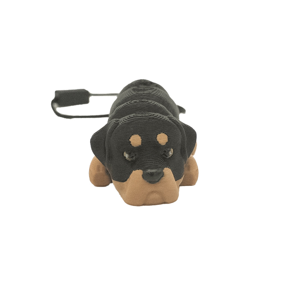 3D gedruckter Rottweiler von vorne Schlüsselanhänger