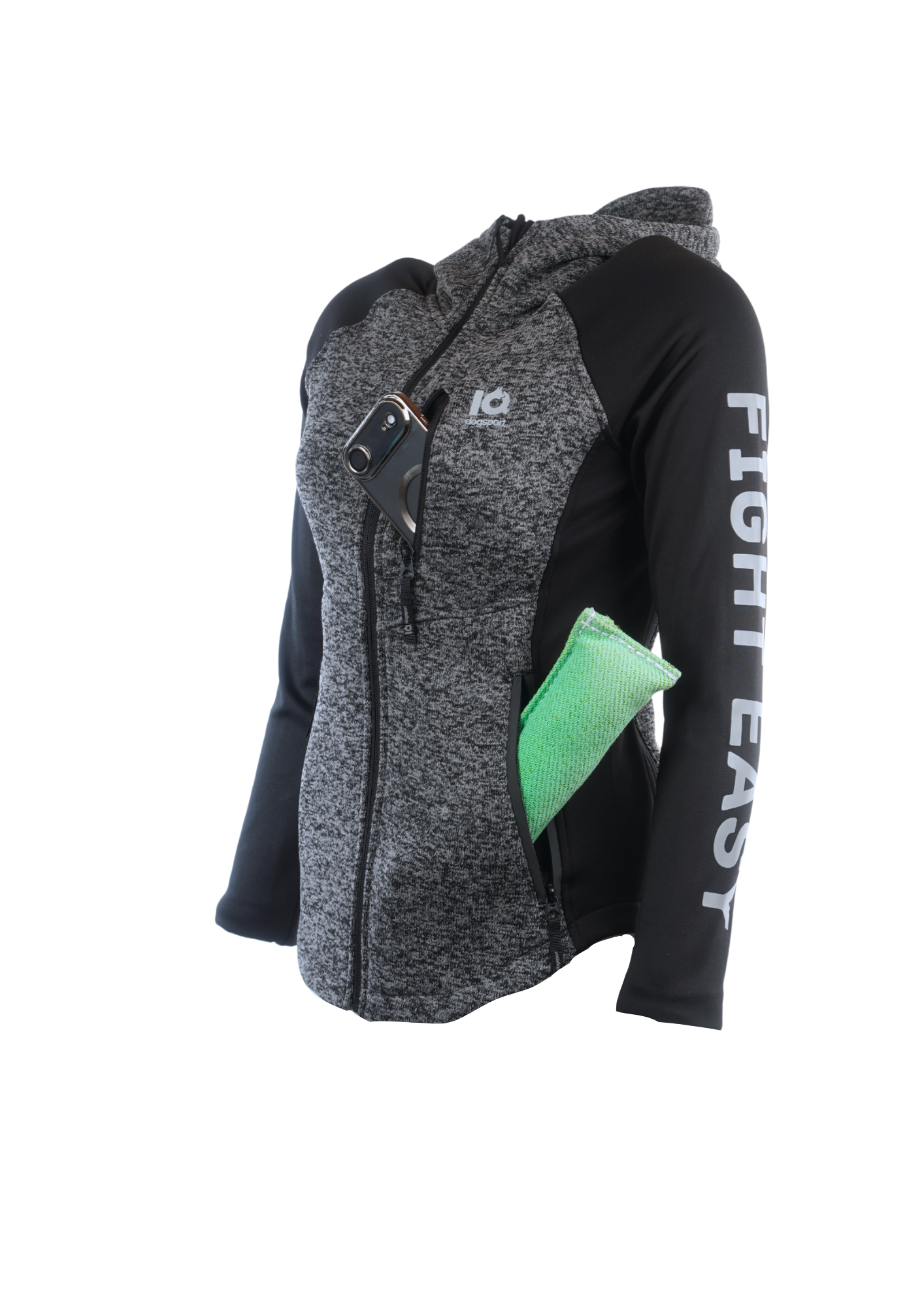 IQ Damen Zip-Hoodie Grau – Produktansicht 6