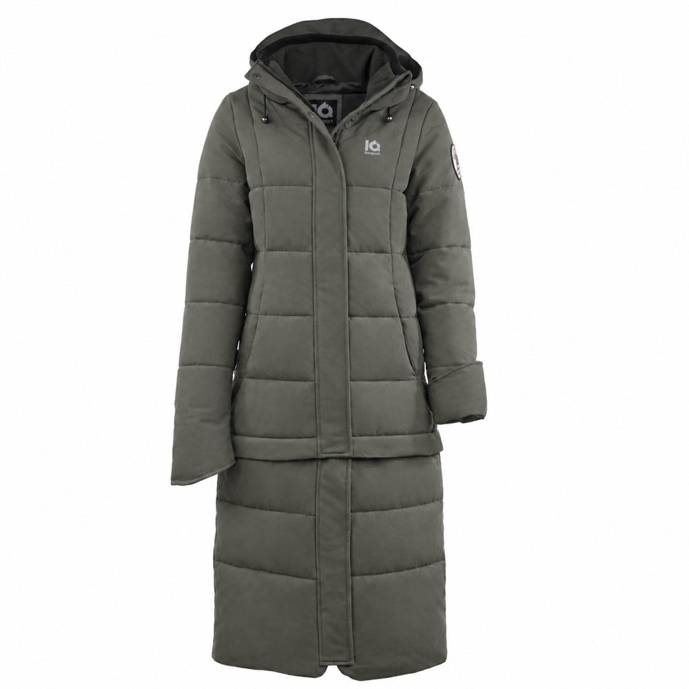 Extendable sleeves on the IQ Women’s Zip-Off Winter Coat protect your hands from the cold
