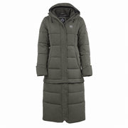 IQ Women’s Zip-Off Winter Coat in Dusty Green – full-length front view