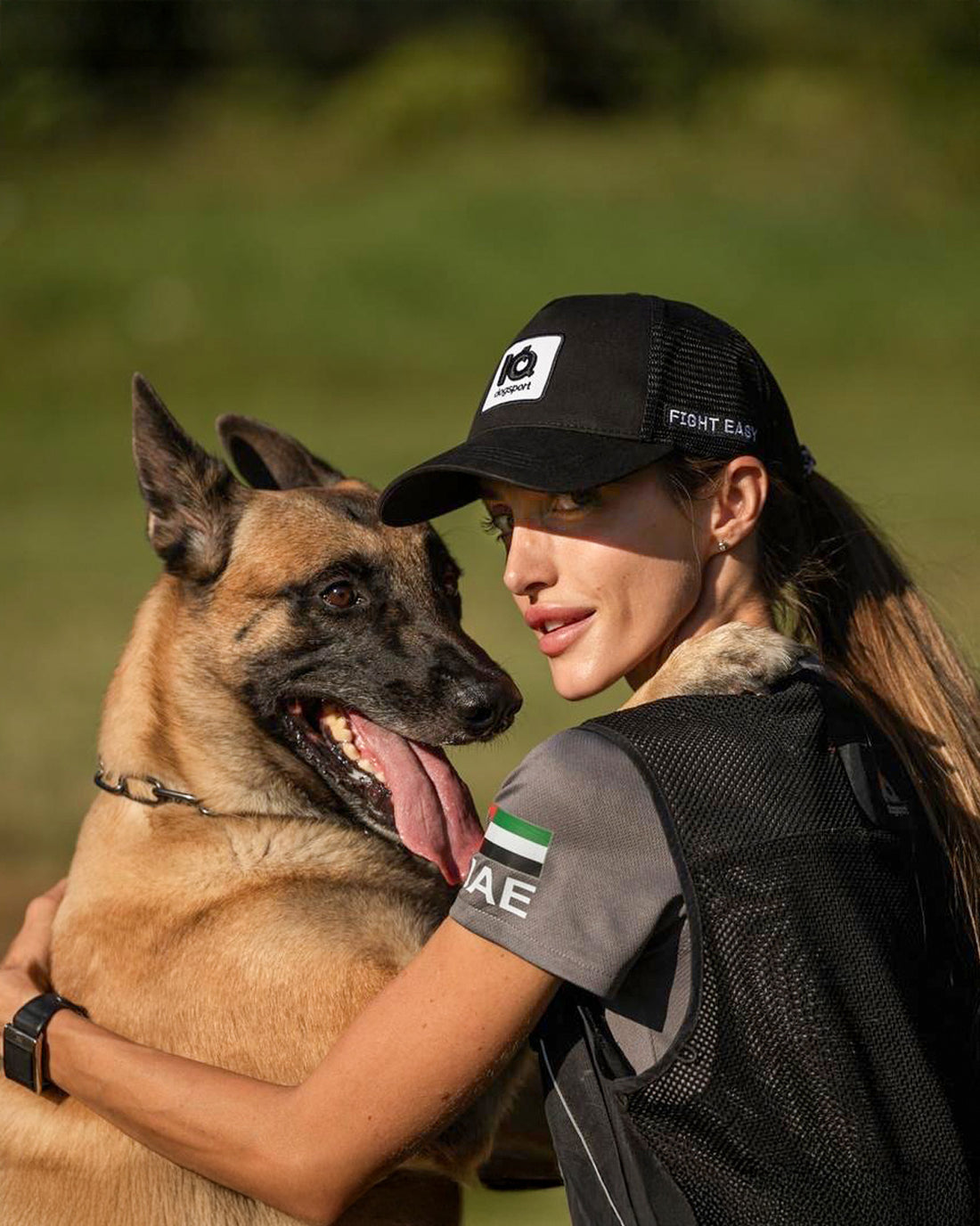 Dog sport competitor Kate Morozova wearing IQ equipment